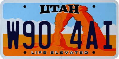UT license plate W904AI