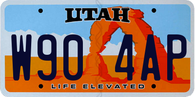 UT license plate W904AP