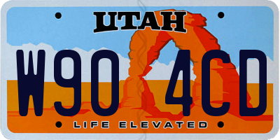 UT license plate W904CD