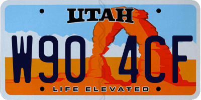 UT license plate W904CF