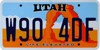 UT license plate W904DF