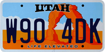 UT license plate W904DK