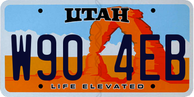 UT license plate W904EB