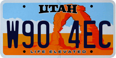 UT license plate W904EC