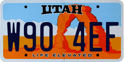 UT license plate W904EF