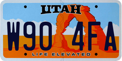 UT license plate W904FA