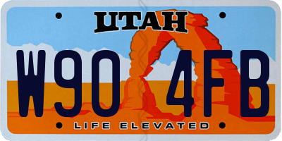 UT license plate W904FB