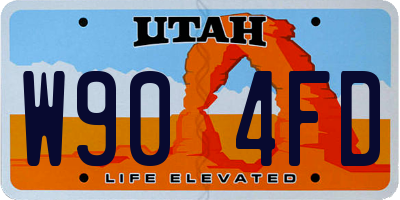 UT license plate W904FD