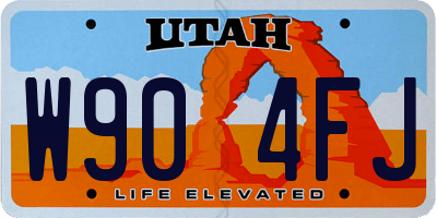 UT license plate W904FJ