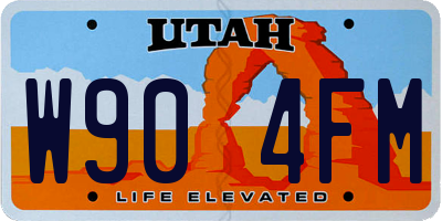UT license plate W904FM