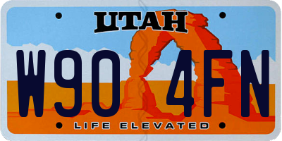 UT license plate W904FN