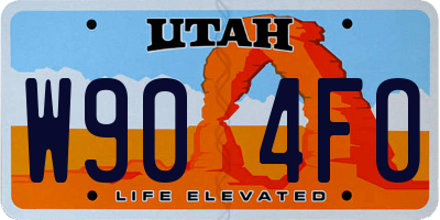 UT license plate W904FO