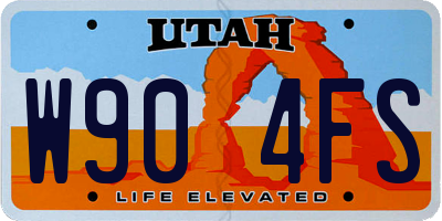 UT license plate W904FS