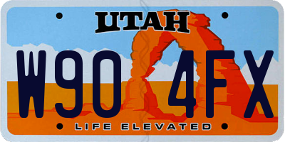 UT license plate W904FX