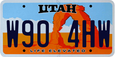 UT license plate W904HW