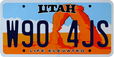 UT license plate W904JS