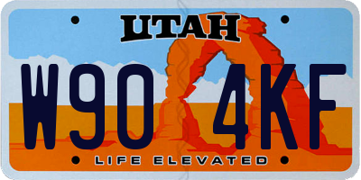 UT license plate W904KF