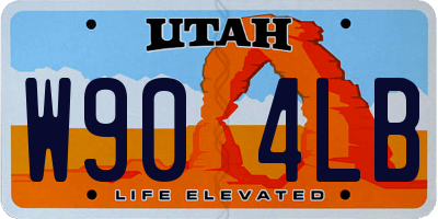 UT license plate W904LB