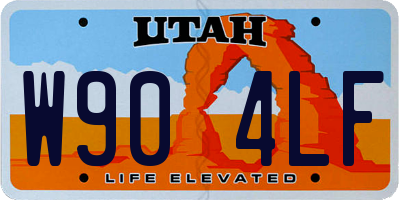UT license plate W904LF