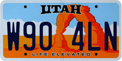 UT license plate W904LN