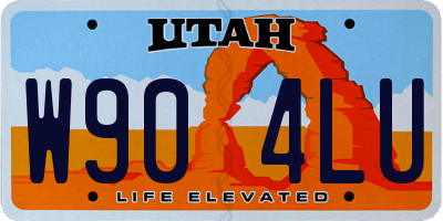 UT license plate W904LU