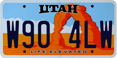 UT license plate W904LW