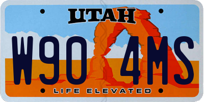 UT license plate W904MS