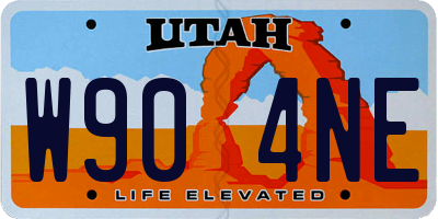UT license plate W904NE