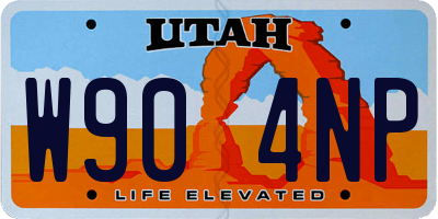 UT license plate W904NP