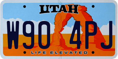 UT license plate W904PJ