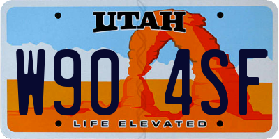 UT license plate W904SF