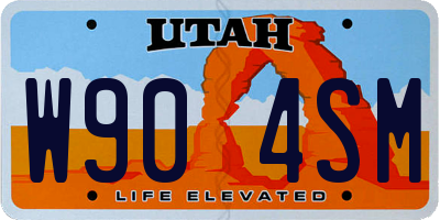 UT license plate W904SM
