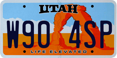 UT license plate W904SP