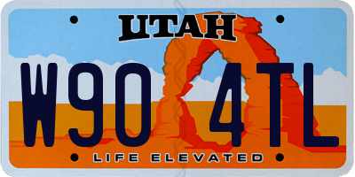 UT license plate W904TL