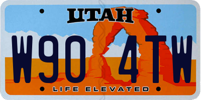 UT license plate W904TW