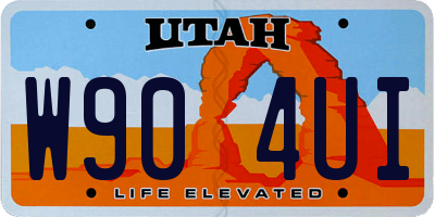 UT license plate W904UI