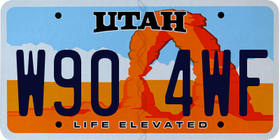 UT license plate W904WF