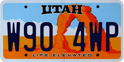 UT license plate W904WP