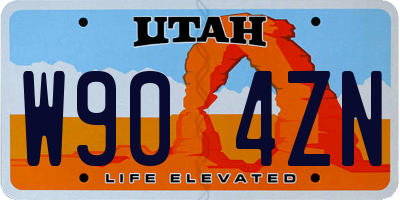 UT license plate W904ZN
