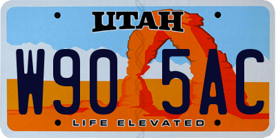 UT license plate W905AC