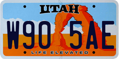 UT license plate W905AE