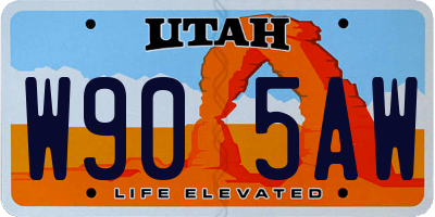 UT license plate W905AW