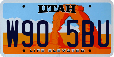 UT license plate W905BU
