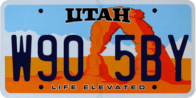 UT license plate W905BY