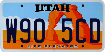 UT license plate W905CD