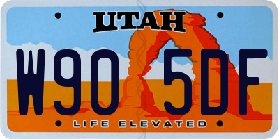 UT license plate W905DF