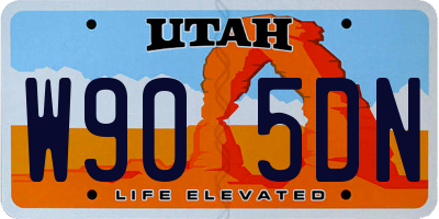 UT license plate W905DN