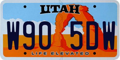 UT license plate W905DW
