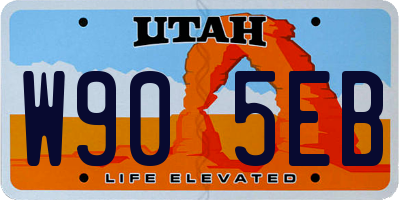 UT license plate W905EB
