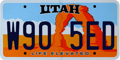 UT license plate W905ED